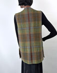 90s Plaid Tunic Vest Waistcoat Gilet Irish Wool House of Bruar VFG