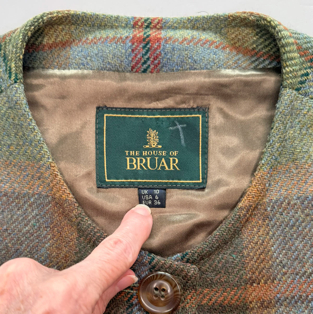 90s Plaid Tunic Vest Waistcoat Gilet Irish Wool House of Bruar VFG