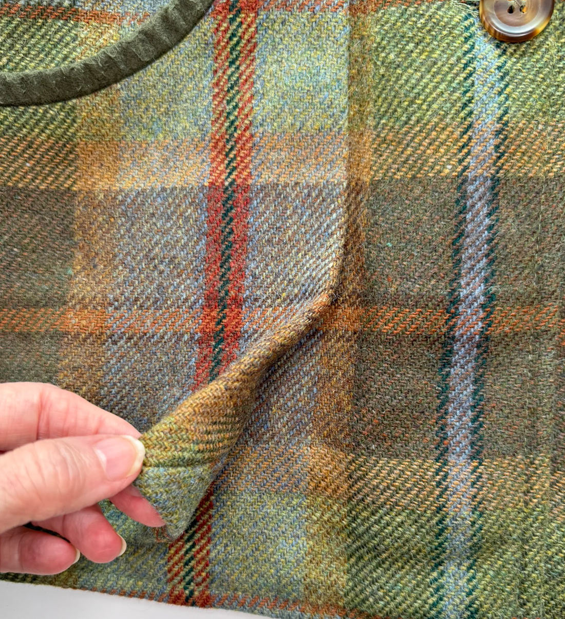 90s Plaid Tunic Vest Waistcoat Gilet Irish Wool House of Bruar VFG