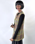 90s Plaid Tunic Vest Waistcoat Gilet Irish Wool House of Bruar VFG