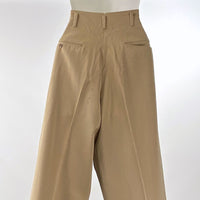40s Gab Pants Pleated Front Vintage Baggy Trousers High Waisted Men's Unisex Gabardine VFG