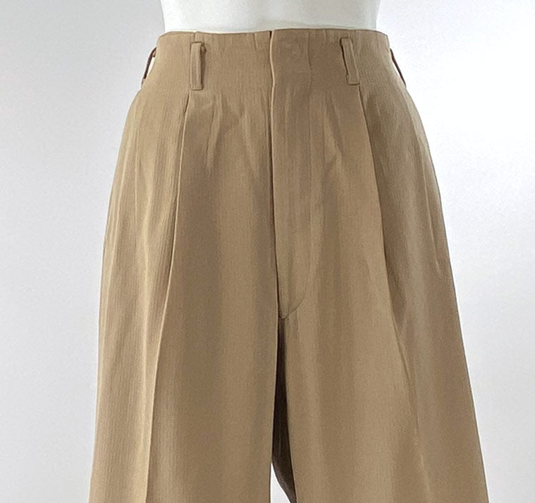 40s Gab Pants Pleated Front Vintage Baggy Trousers High Waisted Men&#39;s Unisex Gabardine VFG