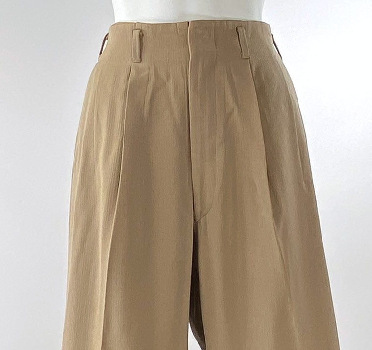 40s Gab Pants Pleated Front Vintage Baggy Trousers High Waisted Men's Unisex Gabardine VFG