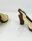 40s Spectator Peeptoe Heels Vintage Slingback Shoes Carmo VFG