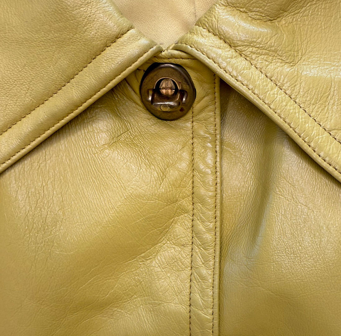 Bonnie Cashin Sill 70s Vintage Mod Leather Coat Turnlocks Medium VFG