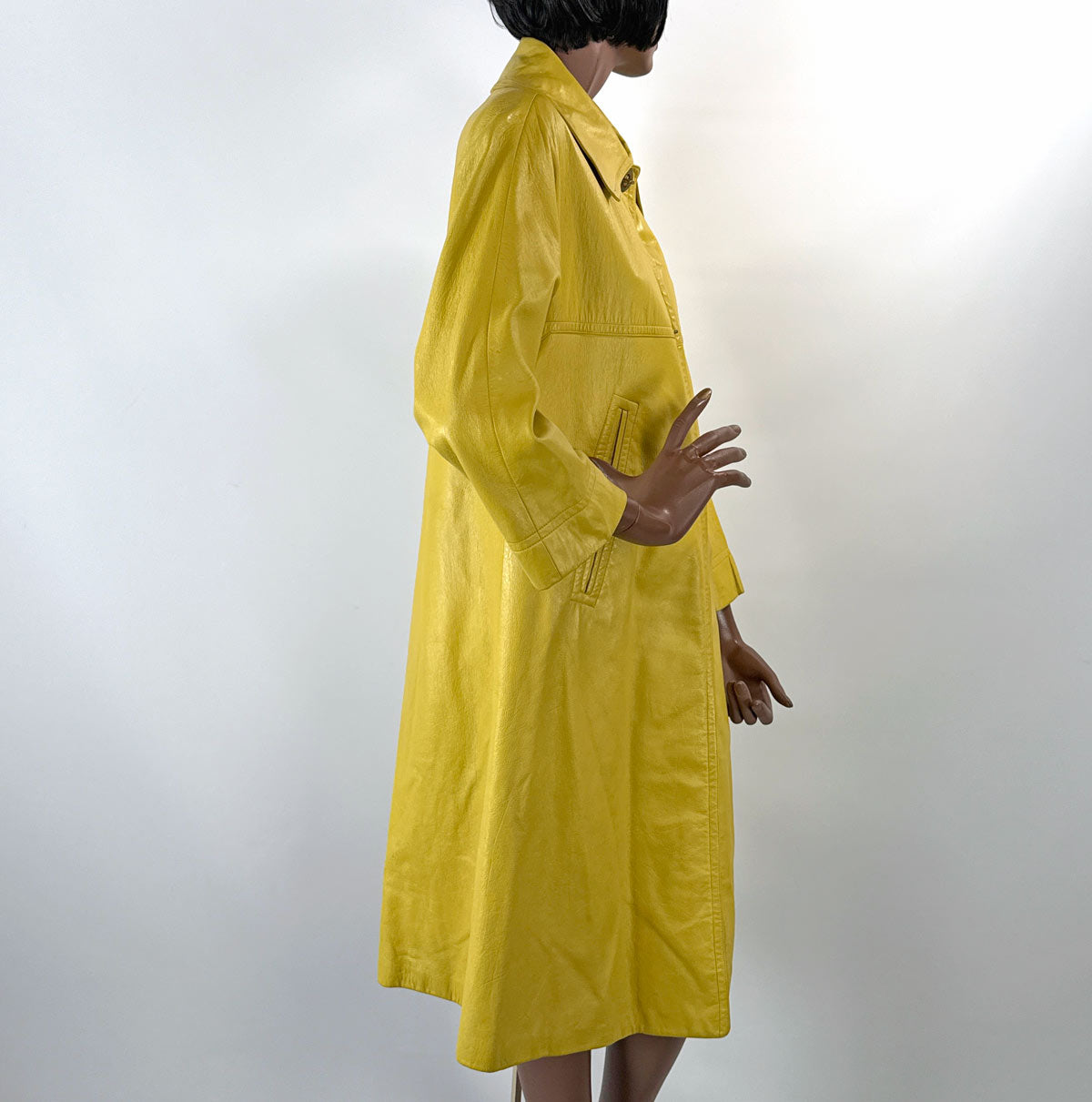 Bonnie Cashin Sill 70s Vintage Mod Leather Coat Turnlocks Medium VFG