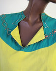 50s Summer Blouse Top Southwest Inspired Bold Studded Casual Time California VFG