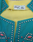 50s Summer Blouse Top Southwest Inspired Bold Studded Casual Time California VFG