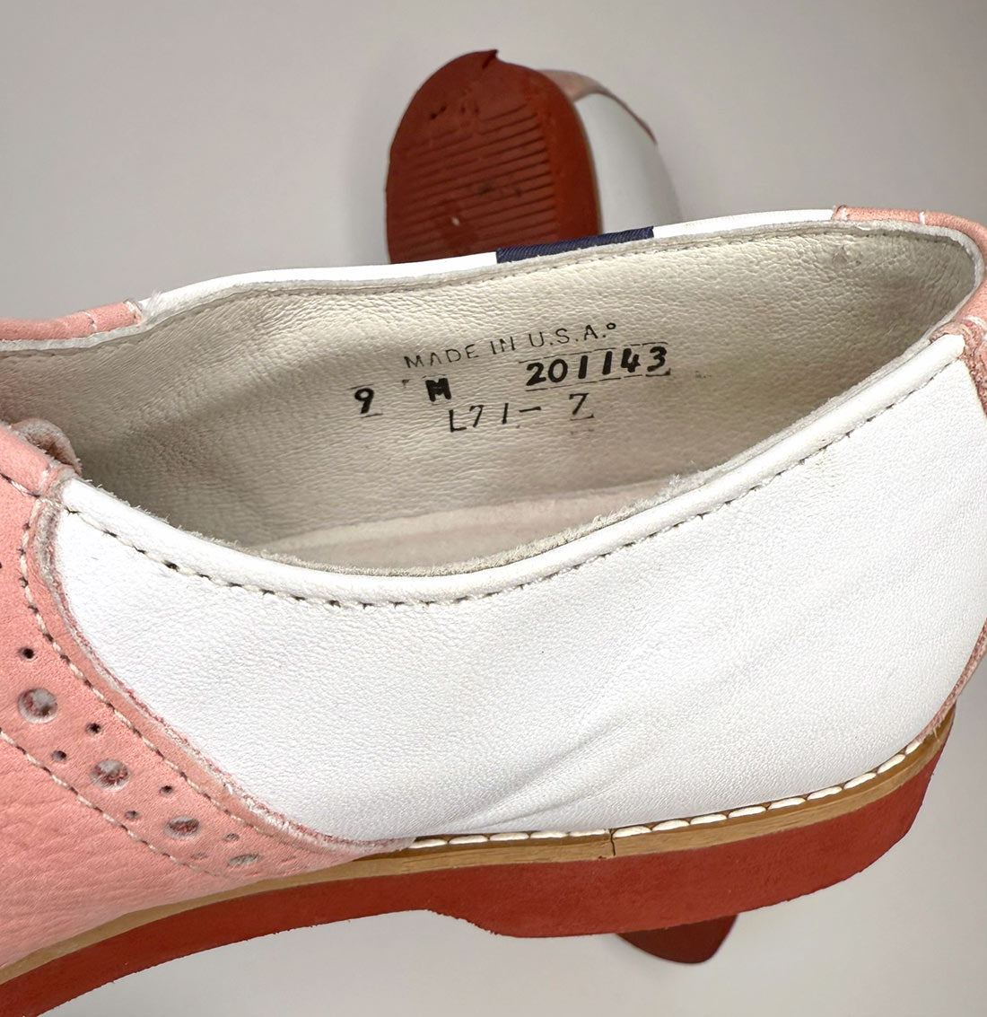 Pink &amp; White Saddle Shoes 90s Vintage Dexter 50s Style VFG