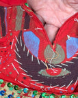 90s Y2K Caftan Egyptian Motifs Blingy Red Vintage Shift Dress VFG