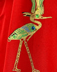 90s Y2K Caftan Egyptian Motifs Blingy Red Vintage Shift Dress VFG