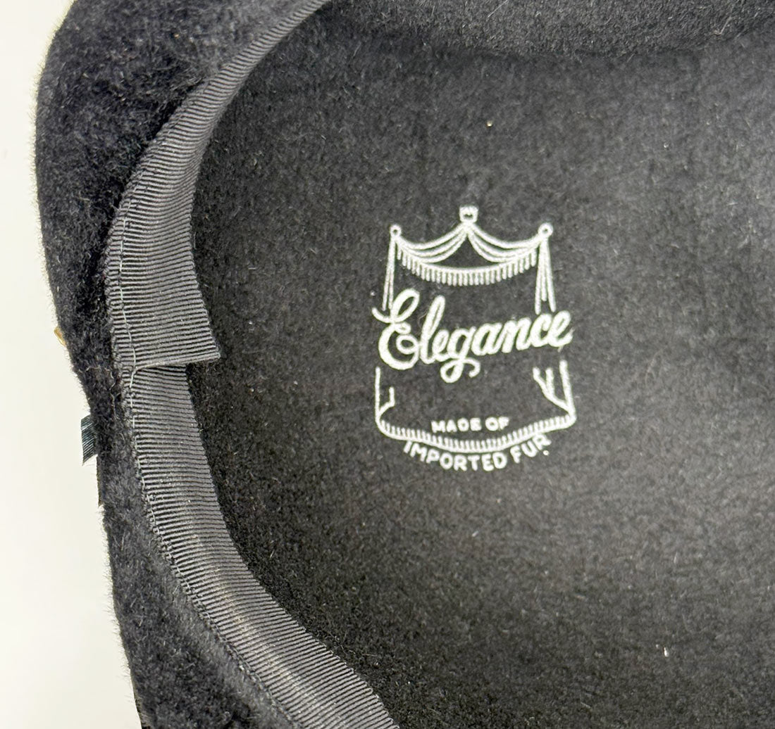 60s Vintage Cloche Hat 20s Inspired Dramatic Feather &amp; Rhinestones Joseph Magnin VFG