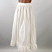 Antique Cotton Eyelet Petticoat Skirt XL 1800s to 1910s Vintage VFG