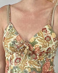 70s Maxi Sun Dress Vintage Floral Gauze Festival Cottagecore Gunne Sax Style Small VFG