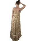 70s Maxi Sun Dress Vintage Floral Gauze Festival Cottagecore Gunne Sax Style Small VFG