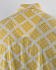 40s 50s Vintage Yellow Check Argyle Print Cotton Summer Robe Faultless Wilson Brothers VFG