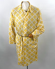 40s 50s Vintage Yellow Check Argyle Print Cotton Summer Robe Faultless Wilson Brothers VFG