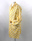 40s 50s Vintage Yellow Check Argyle Print Cotton Summer Robe Faultless Wilson Brothers VFG