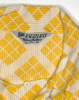 40s 50s Vintage Yellow Check Argyle Print Cotton Summer Robe Faultless Wilson Brothers VFG