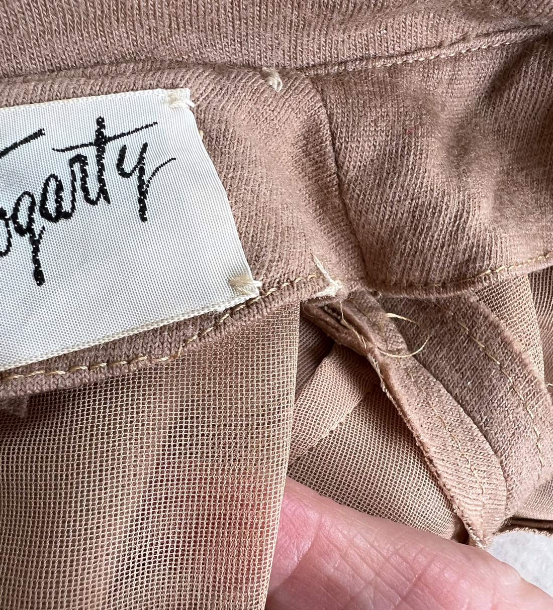 Anne Fogarty 50s 60s Day Dress Camel Knit Designer