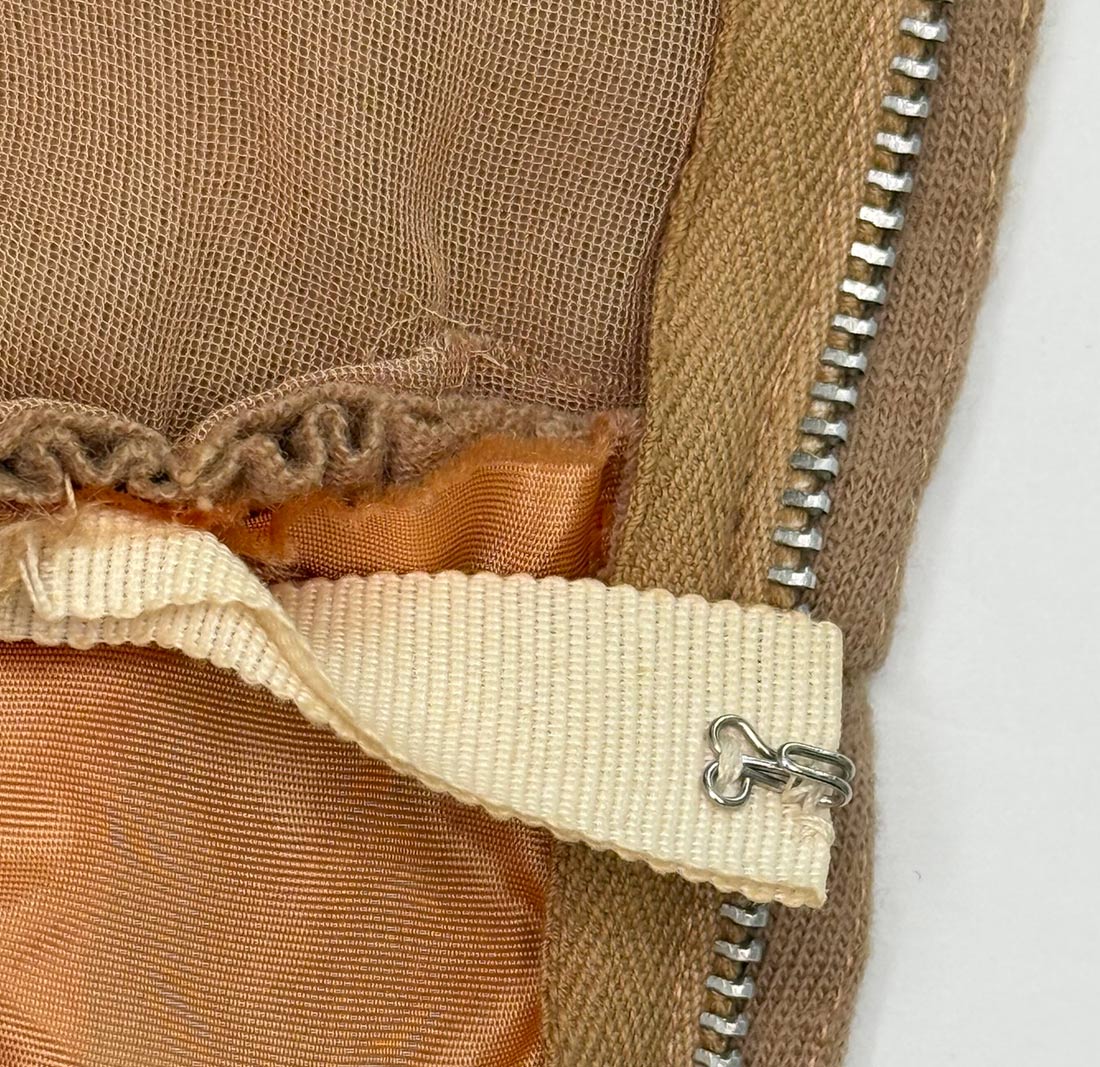 Anne Fogarty 50s 60s Day Dress Camel Knit Designer