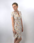 Girly Vintage Dress 80s Floral Print Lolita XS Petite Gamine VFG