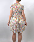 Girly Vintage Dress 80s Floral Print Lolita XS Petite Gamine VFG