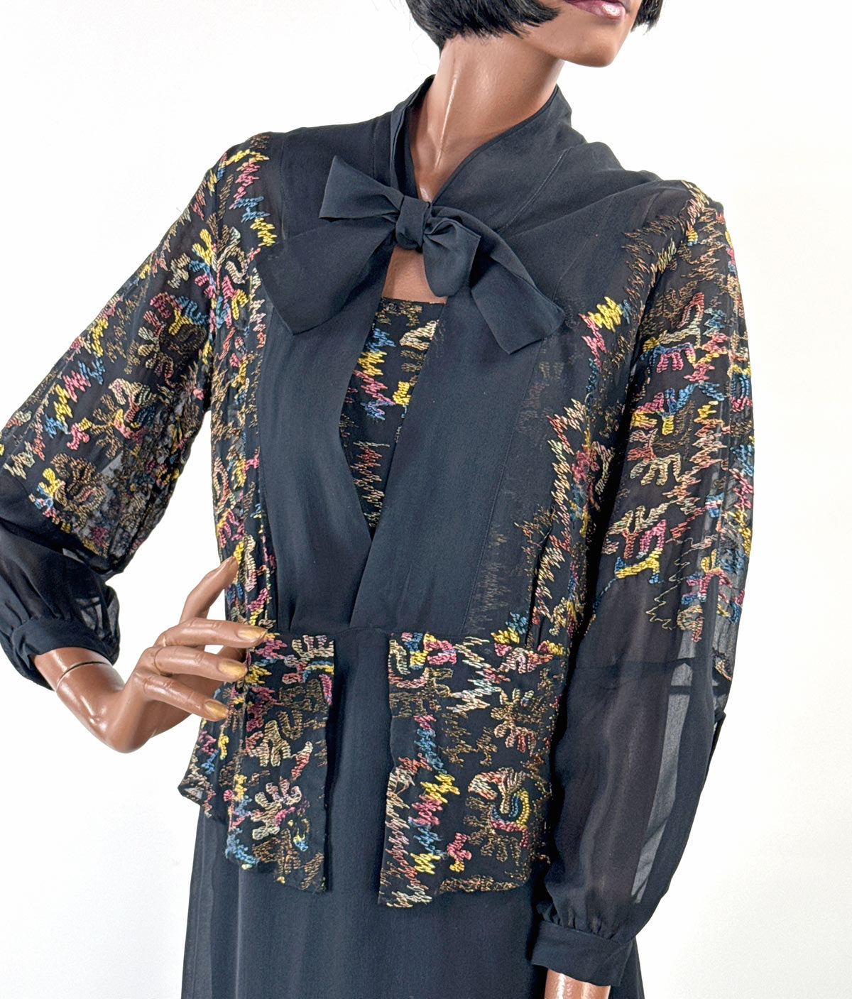 20s Embroidered Dress with Slip Dress Women&#39;s Antique M/L VFG