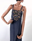 20s Embroidered Dress with Slip Dress Women's Antique M/L VFG
