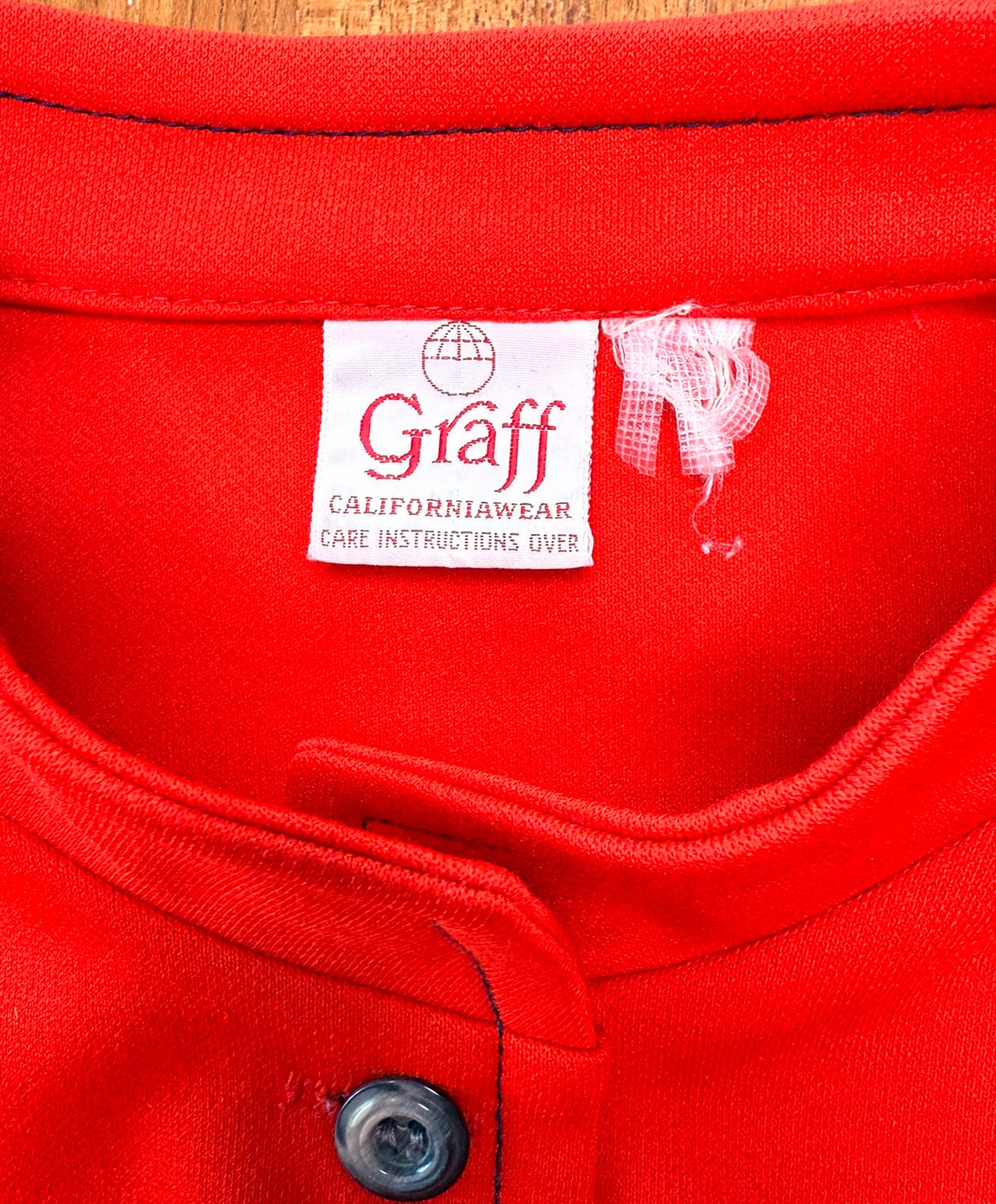 70s Red Tunic Vintage Jacket Belted Contrast Stitching Medium Graff VFG