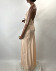30s Bias Cut Halter Neck Slip Dress As-Is Small Peach VFG