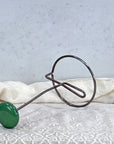 20s 30s Hat Display Stand Art Moderne Green & Chrome Shelf Edge VFG