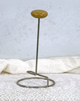 20s Vintage Hat Display Stand 30s Wooden Knob & Chrome Spring Base Yellow Deco VFG