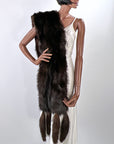 Antique Fur Stole Oversized Shawl 1910s 20s Vintage Tail Fringe Henkel VFG