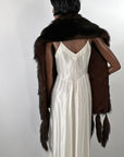 Antique Fur Stole Oversized Shawl 1910s 20s Vintage Tail Fringe Henkel VFG