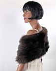 Antique Fur Stole Oversized Shawl 1910s 20s Vintage Tail Fringe Henkel VFG