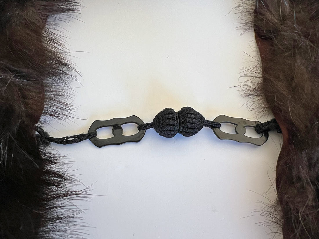 Antique Fur Stole Oversized Shawl 1910s 20s Vintage Tail Fringe Henkel VFG