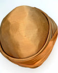20s Vintage Cloche Draped Turban Style Orange & Gold Rhinestone Clip Hersh's VFG