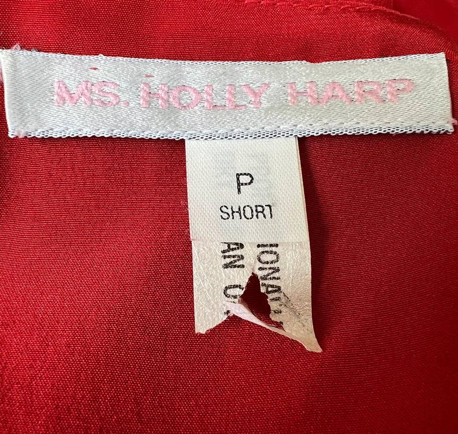 80s 90s Red Dress Shift Tunic Layered Vintage Ms. Holly Harp VFG
