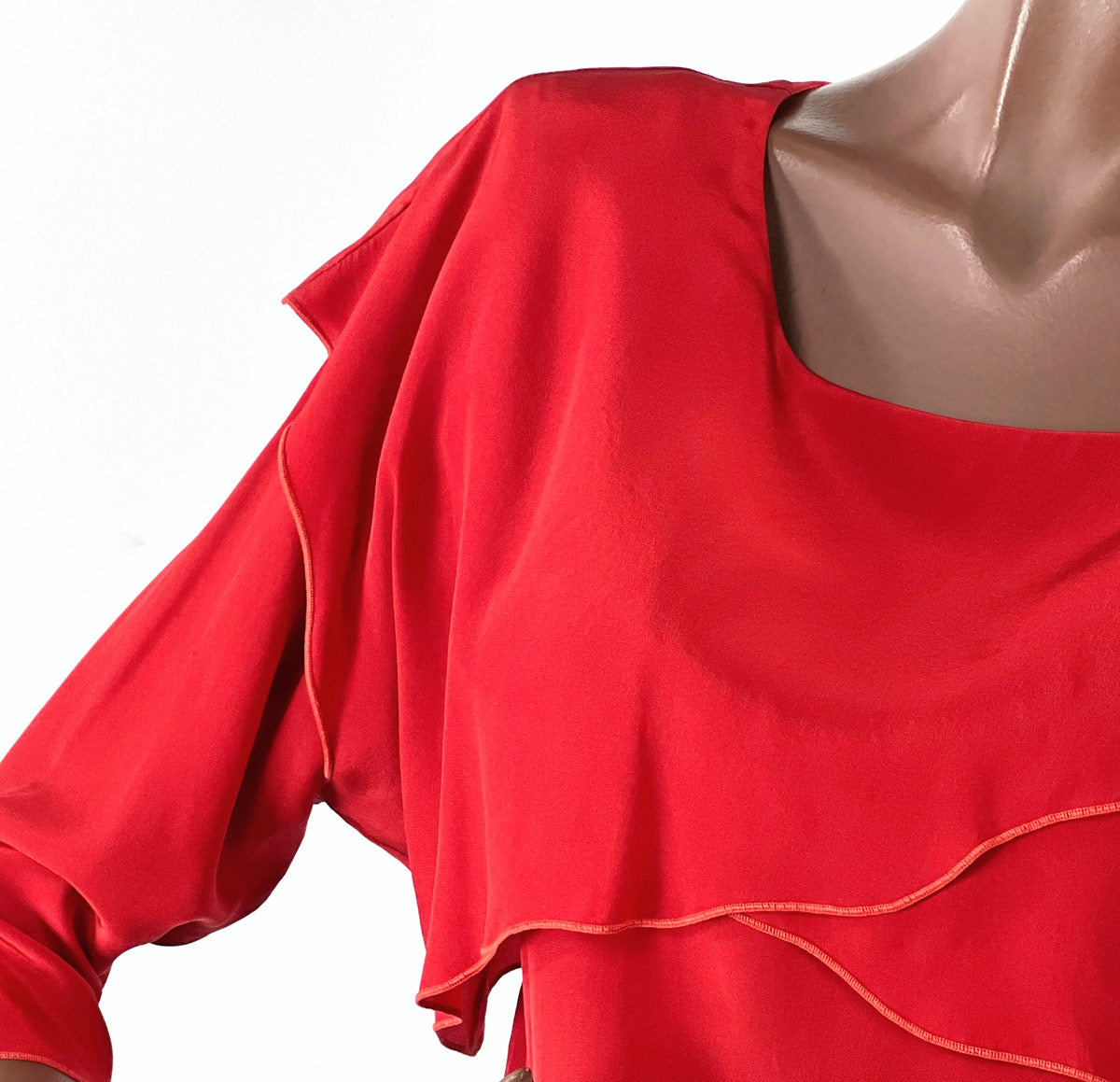 80s 90s Red Dress Shift Tunic Layered Vintage Ms. Holly Harp VFG 80s 90s Red Dress Shift Tunic Layered Vintage Ms. Holly Harp VFG
