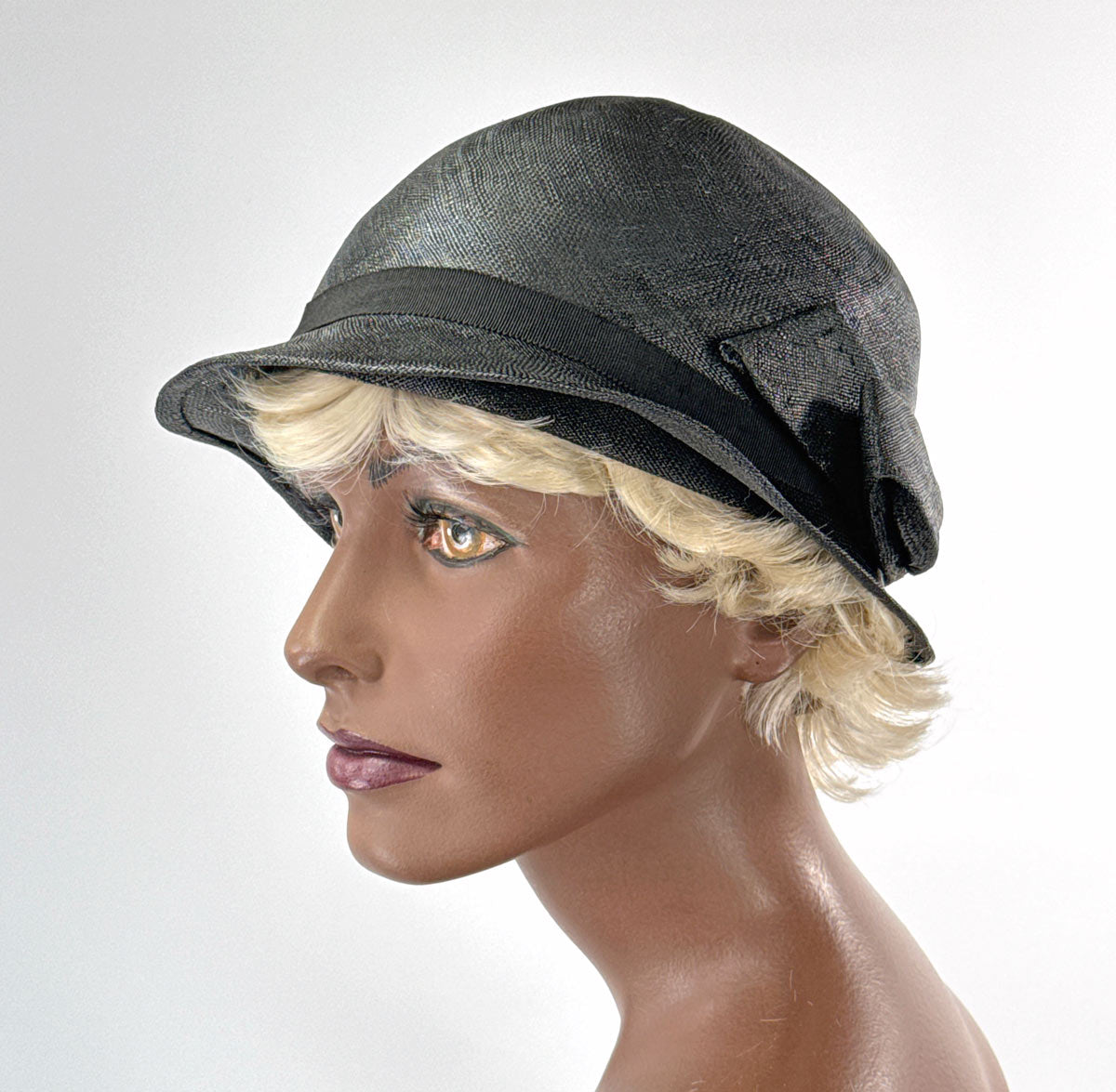 Vintage 20s 30s Cloche Hat Deadstock Brimmed Fine Straw Huntoon VFG