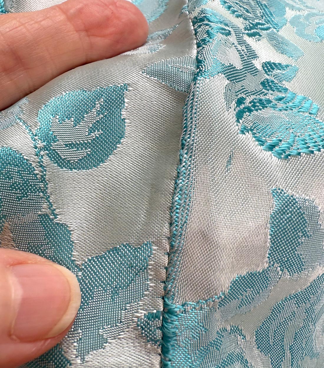 60s Vintage Tiffany Blue Brocade Formal Dress Audrey Evening Gown Small VFG