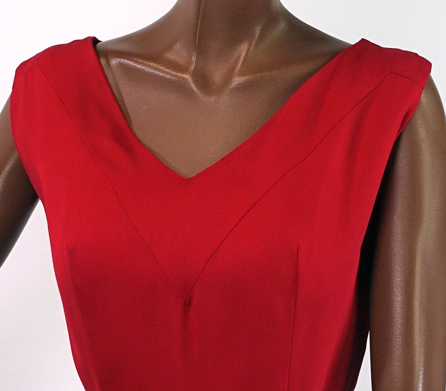 50s Red Gab Sun Dress Women's Deadstock Vintage Medium Jane Jordan VFG ...