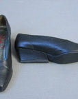 Vintage 80s Charles Jourdan Heels Wedge Sculptural Shoes Stingray Leather 7.5 VFG