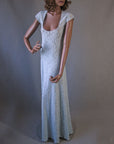 Women's John Kloss Night Gown 70s Cira Vintage Sheer Stretch Lace Medium VFG Lingerie