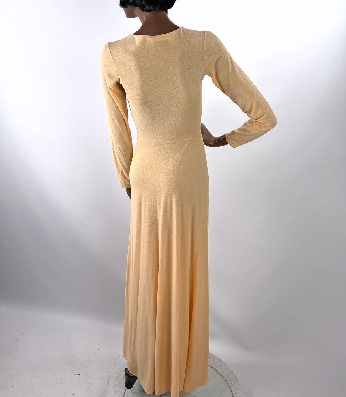 70s Long Nightgown Vintage Brushed Jersey Peach S/XS John Kloss Cira VFG