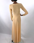 70s Long Nightgown Vintage Brushed Jersey Peach S/XS John Kloss Cira VFG