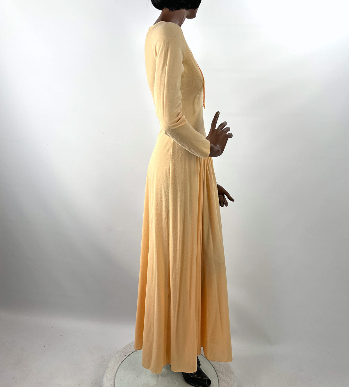 70s Long Nightgown Vintage Brushed Jersey Peach S/XS John Kloss Cira VFG