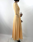 70s Long Nightgown Vintage Brushed Jersey Peach S/XS John Kloss Cira VFG