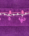 60s Purple Corduroy Mini Dress Embroidered Trim Lanz S/M VFG